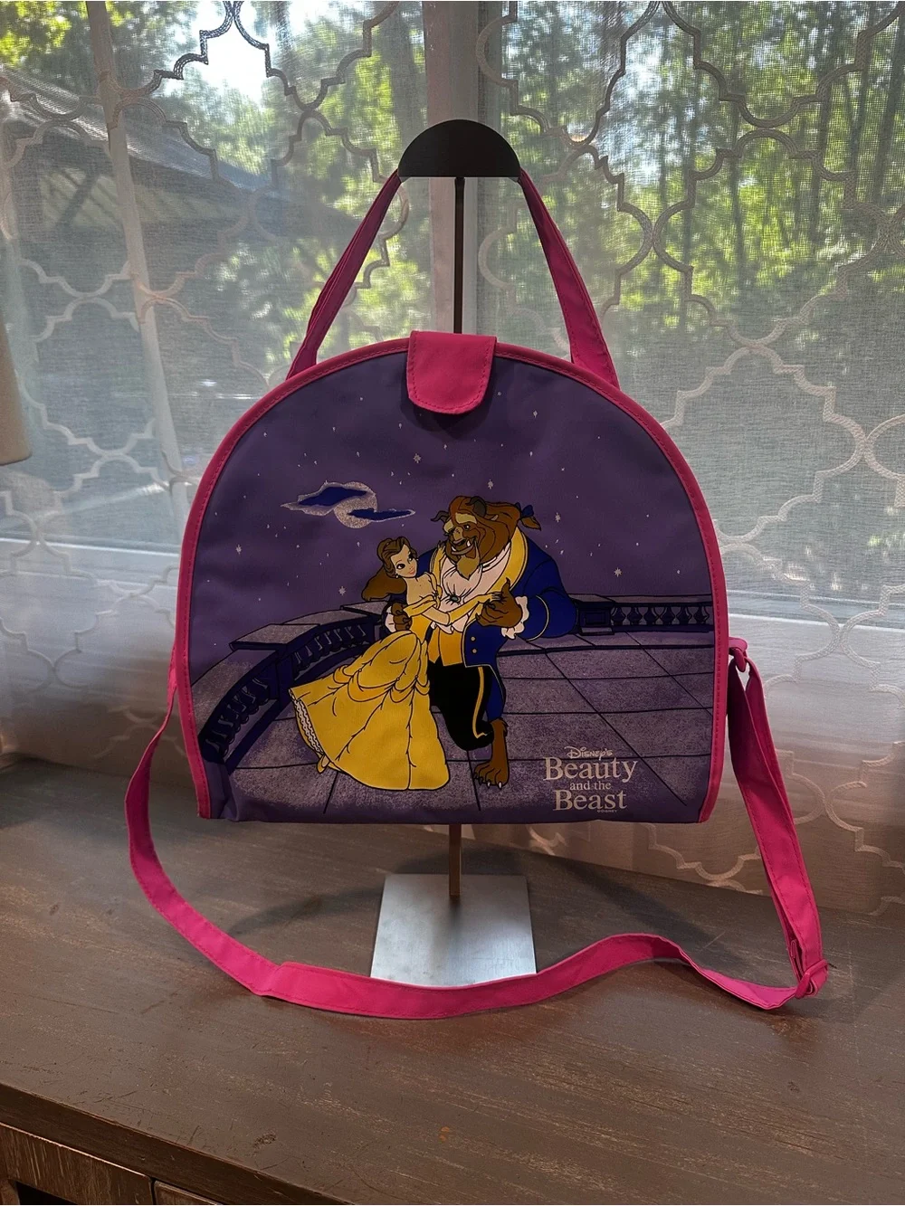 VTG 90s Disney Beauty and the Beast Activity Travel Bag Belle Pyramid Handbags